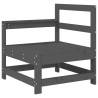 Salon de jardin 3 pcs gris bois massif de pin 