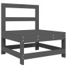 Salon de jardin 3 pcs gris bois massif de pin 