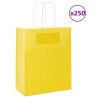 Sacs en papier Bags pcs avec poignées jaune 18x8x22 cm 