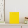 Sacs en papier Bags pcs avec poignées jaune 18x8x22 cm 