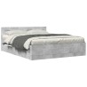 Cadre de lit et tête de lit sans matelas gris béton 150x200 cm 