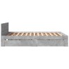 Cadre de lit et tête de lit sans matelas gris béton 150x200 cm 