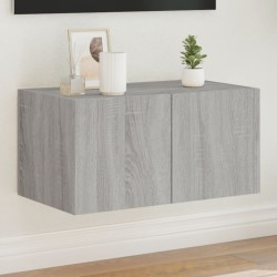 Meuble TV mural avec lumières LED sonoma gris 60x35x31 cm 