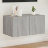Meuble TV mural avec lumières LED sonoma gris 60x35x31 cm 