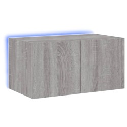 Meuble TV mural avec lumières LED sonoma gris 60x35x31 cm 
