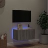 Meuble TV mural avec lumières LED sonoma gris 60x35x31 cm 