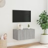 Meuble TV mural avec lumières LED sonoma gris 60x35x31 cm 