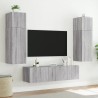 Meuble TV mural avec lumières LED sonoma gris 60x35x31 cm 