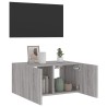 Meuble TV mural avec lumières LED sonoma gris 60x35x31 cm 