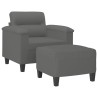 Fauteuil avec repose-pied Gris foncé 60 cm Tissu microfibre 