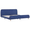 Cadre de lit sans matelas bleu tissu 180x200 cm 