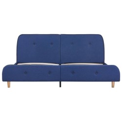Cadre de lit sans matelas bleu tissu 180x200 cm 