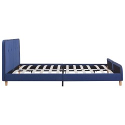 Cadre de lit sans matelas bleu tissu 180x200 cm 