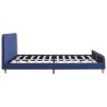 Cadre de lit sans matelas bleu tissu 180x200 cm 