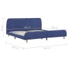 Cadre de lit sans matelas bleu tissu 180x200 cm 