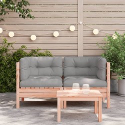 Canapé d'angle de jardin avec coussins 2pcs bois massif douglas 