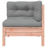 Canapé d'angle de jardin avec coussins 2pcs bois massif douglas 
