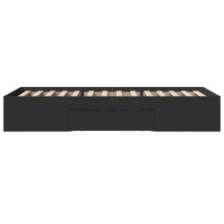 Cadre de lit sans matelas noir 90x190 cm bois ingénierie 