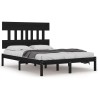 Cadre de lit sans matelas noir 150x200 cm bois massif 