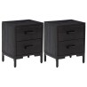 Tables de chevet 2 pcs Noir 36x30x45 cm Bois de pin massif 