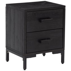 Tables de chevet 2 pcs Noir 36x30x45 cm Bois de pin massif 