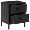 Tables de chevet 2 pcs Noir 36x30x45 cm Bois de pin massif 