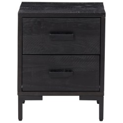 Tables de chevet 2 pcs Noir 36x30x45 cm Bois de pin massif 