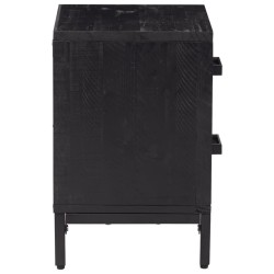 Tables de chevet 2 pcs Noir 36x30x45 cm Bois de pin massif 