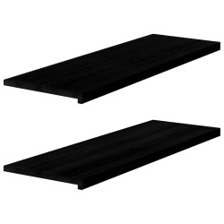 Appuis de fenêtre 2 pcs marron foncé bois de chêne massif 
