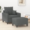 Fauteuil avec repose-pied Gris foncé 60 cm Tissu 