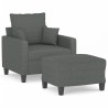 Fauteuil avec repose-pied Gris foncé 60 cm Tissu 