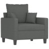 Fauteuil avec repose-pied Gris foncé 60 cm Tissu 