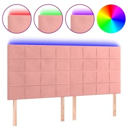 Tête de lit à LED Rose 200x5x118/128 cm Velours 