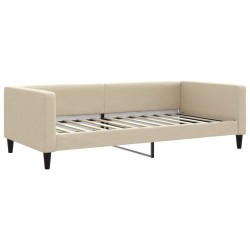 Lit de repos crème 100x200 cm tissu 