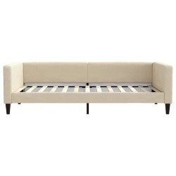 Lit de repos crème 100x200 cm tissu 