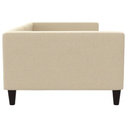 Lit de repos crème 100x200 cm tissu 
