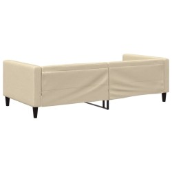 Lit de repos crème 100x200 cm tissu 