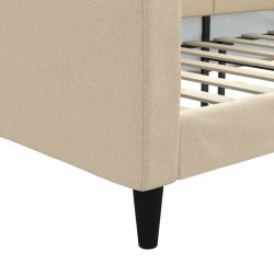 Lit de repos crème 100x200 cm tissu 