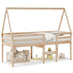 Lit haut sans matelas 80x200 cm bois de pin massif 
