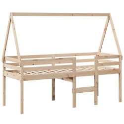Lit haut sans matelas 80x200 cm bois de pin massif 