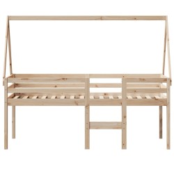 Lit haut sans matelas 80x200 cm bois de pin massif 