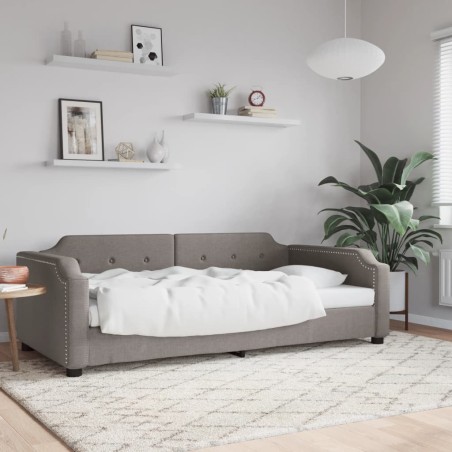 Lit de repos sans matelas taupe 80x200 cm tissu 