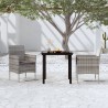 Ensemble à manger de jardin et coussins 3 pcs Gris et noir 
