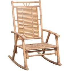 Chaise à bascule avec coussin Bambou 