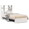Lit bibliothèque sans matelas blanc 90x200cm bois de pin massif 