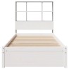 Lit bibliothèque sans matelas blanc 90x200cm bois de pin massif 