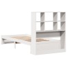 Lit bibliothèque sans matelas blanc 90x200cm bois de pin massif 