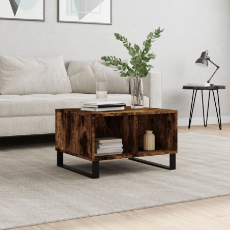 Table basse Chêne fumé 60x50x36,5 cm Bois d'ingénierie 