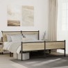 Cadre de lit en métal sans matelas chêne sonoma 183x213 cm 