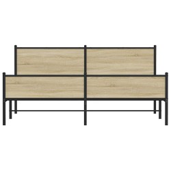Cadre de lit en métal sans matelas chêne sonoma 183x213 cm 